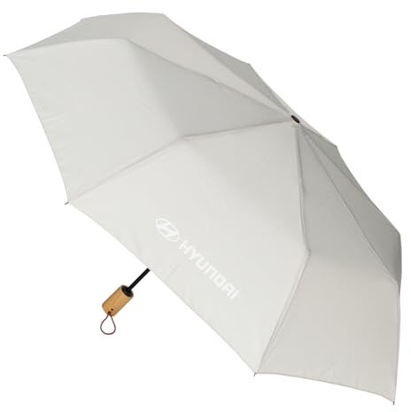 Hyundai HMD00574 Taschenschirm Regenschirm Schirm Logo Schriftzug, beige