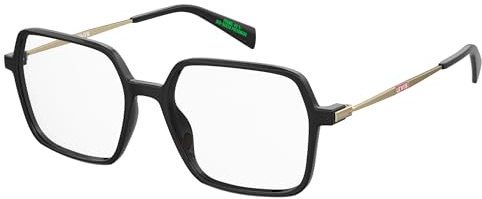 LEVI'S Brille mit Sehstärke für Damen optional mit Sonnenbrillentönung oder Blaulichtfilter, Rechteckig, gefertigt aus Öko-Polyamid, Modell: 108084 (inklusive Brillenetui)
