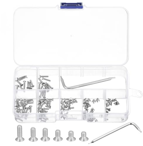 QUARKZMAN Kit de Vis de Sécurité Torx M2, (M2x3/4/5/6/8/10mm) 120Pcs en Acier Inoxydable 304 à Tête Fraisée, Vis Anti-Effraction, avec 1 Clé T6