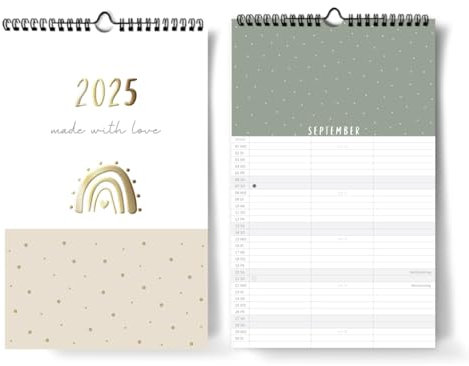 Familienkalender 2025 zum Selbstgestalten mit 3 Spalten für Termine I [Blattgold] I Fotokalender 20 x 32cm zum selber gestalten I Bastelkalender I 3 Spalten - Perfekt für kreative Familienplanung