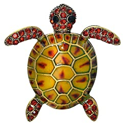 Broche florale broche plaqué or fleur et abeille/tortue de mer vêtement décoratif robe bijoux pour femmes Cocktail accessoire broches broche Broche Broche De Pour Broche Broche (B, One Size)