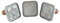 Nordic Ware Sellos para galletas, cuadrados de 7,6 cm, color plateado