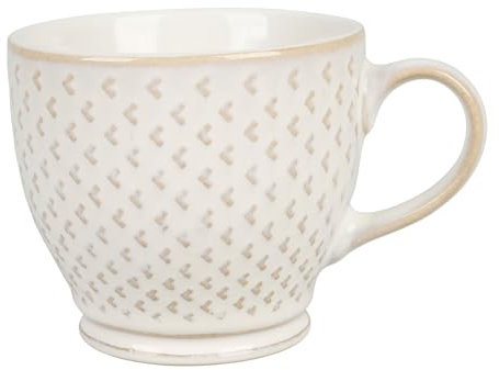 TASSE GRÈS BEIGE EMBOSSÉE CHEVRON 22cl