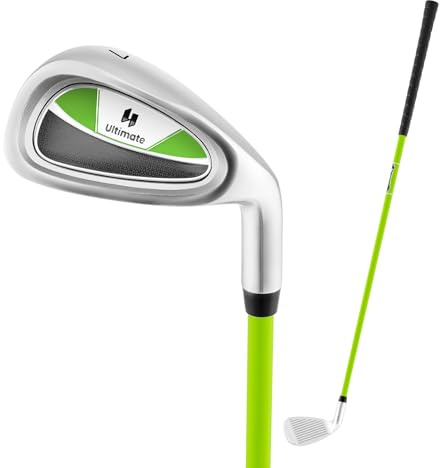 COSTWAY Fer de Club de Golf N° 7 pour Enfants | Club Individuel en Or avec Manche en Fibre de Verre et Couvre-club, Club de Golf d'Entraînement Junior pour Droite