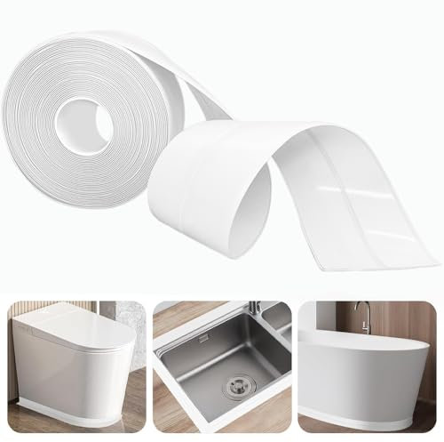Battiscopa morbido, autoadesivo, 20 x 20 mm, 6 m, in PVC, autoadesivo, per cucina e bagno, bianco