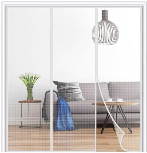 Zanzariere con Calamita per Inferriate 245x230cm Bianco Zanzariera Magnetica Finestre Zanzariera Magnetica per Finestre Tenda Magnetica