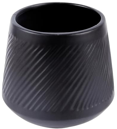 Restaurantware-Table Art Flower Vase, 1 Tea Cup Style Decorative Vase - Minimalist, Modern, Black Ceramic Vase, Use Fresh Or Artificial Flowers, for Kitchen, Home, Living Room, Office, and More