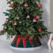Taylor & Brown Drum Christmas Tree Skirt Stand Base Xmas Natural Folding Collar Basket Cover Decoration Tidy Home Decor 68 x 25cm, Red & Green with White Trim