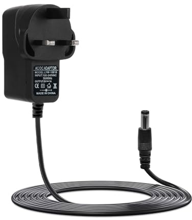 Vmoomax 9V 1A DC Power Adapter, DC Center Positive Power Supply with Plug 5.5mm X 2.1mm 2M 9v 1000ma Power Adpator for Guitar Pedal, Tapo Camera, Exercise Bike.