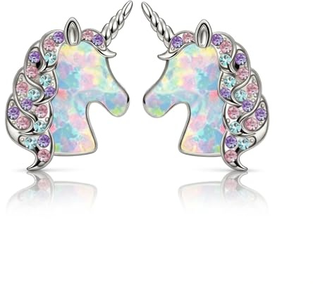 CUPENDA Axolotl/Einhorn/Pferde/Kuh Ohrringe 925er Sterlingsilber Tier Ohrringe Niedliche Tier Schmuck Geschenk für Damen