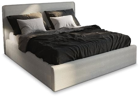 Masseno Polsterbett Parma 120x200 cm, Doppelbett, Bettkasten, Stauraum, Lattenrost Und Kopfteil - Beige, Lincoln 83