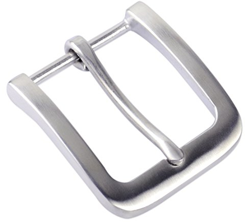 Mattsilber 304 Edelstahl Dornschließe für Herren Ledergürtel Ersatzgürtel Snap On 40mm Fashion