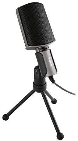 Yenkee YMC 1020GY Microfono per PC di alta qualità, adatto per giochi online, chat, videoconferenze, streaming, ecc