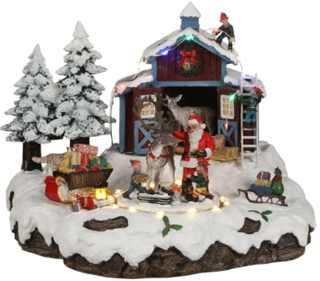 Luville - Dorf Santa with Deer Included Adapter