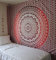 Popular Handicrafts Wandteppich Hippie Ombre Mandala Bohemian Hippie Psychedelic Design Indische Tapisserie Tagesdecke 76 x 101 cm Rot Orange