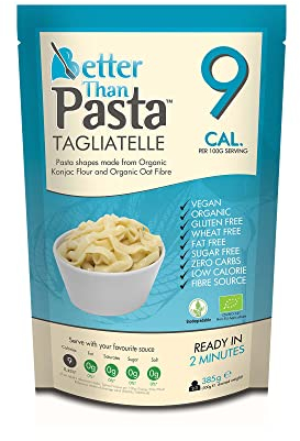 Better Than Pasta Tagliatelle (Pack of 10, 385g Each) Zero Carbohydrate | Made from Organic Konjac Flour | Keto Paleo Diet and Vegan | Zero Sugar and Low Calorie Food