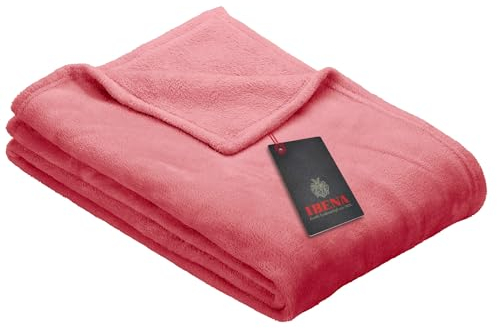 Ibena Kuscheldecke Olbia 130x180 cm - flauschig, warm & waschbar, fleecedecke Rose einfarbig