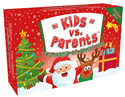 Kids vs Parents Magic of Christmas Trivia-Spiele für Kinder, Quiz, Familien-Kartenspiel, Quiz über Weihnachten, ab 6 Jahren