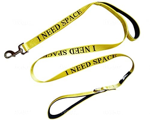 Yellow Dog UK “I NEED SPACE” double handle 1.5 metre dog lead for nervous, anxious, reactive dogs that need space