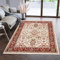 Mazovia Teppich Orientalisch Traditioneller Muster mit Fransen - Lebendige Farben, Baumwollrücken, Kurzflor Niedriger Flor - Creme Rot 160 x 225 cm