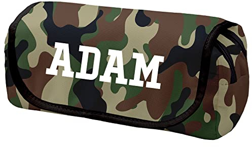 Personalisierte Mäppchen Federtasche mit Namen Schlamperbox Federmäppchen mit Klettverschluss Klappe Schüleretui Stiftemappe mit Zwei Reißverschlüssen Moro [151]