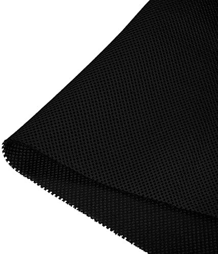 sourcing map Speaker Grill Cloth 40 x 55 Inch Stereo Mesh Fabric Protective Dustproof Cloth for Home Speaker Repair Black