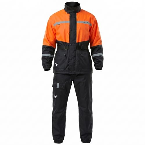 BULLDT Motorrad Regenanzug Set Herren Regenjacke Regenhose 2-Teilig Wasserdicht Winddicht Reflektierend mit Mesh Futter Versiegelten Nähten Reißverschluss