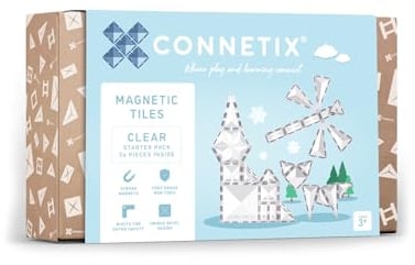 CONNETIX Magnetische Fliesen Klar Starterpaket, 34 Stück