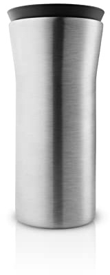 EVA SOLO | City To Go Cup 0,35l steel/black | Praktischer doppelwandiger Thermobecher, der sich einfach mit einer Hand bedienen lässt – Klickverschluss mit Möglichkeit | steel/black