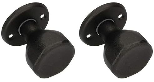 KOTARBAU® Türknauf Drehbar 5 Farbe Türbeschlag Türkugel Türgriff Stahl Lackiert Kugelknauf Türknopf Drehknauf Tür Tor Griff 1 St. Robust Top (Schwarz) (Packung mit 2)