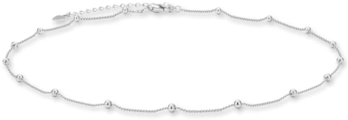 CERSLIMO Kette Silber 925, Sterling Silber Choker 14inch Halskette 35cm ohne Anhänger für Frauen Mädchen Damen