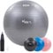 KM-Fit Gymnastikball 65cm | Trainingsball mit Luft-Pumpe | Sitzball Büro Anti-Burst | Ball für Fitness, Yoga, Gymnastik, Core Training | Pezziball Yogaball BPA-Frei | Grau