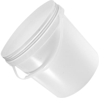 HEMOTON Seau Peinture Plastique Blanc avec Couvercle Étanche Seau Plastique Portable avec Poignée Récipient Polyvalent pour Peinture Et Liquides