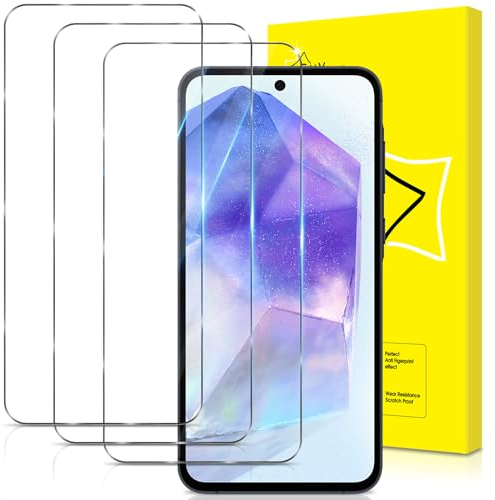GiiYoon Lot de 3, Verre Trempé pour Samsung Galaxy A55 5G / Samsung Galaxy A35 5G [Couverture Complète] [Vitre Protecteur 9H Dureté] [Sans Bulles] [Anti-rayures] Film Protection écran