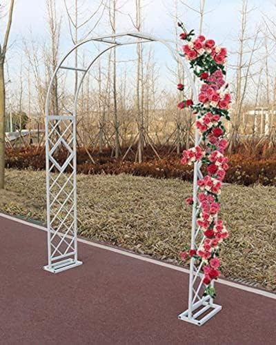 Tonnelle d'extérieur pour Arche de roseraie avec Base en métal pour Arche de Mariage, tonnelles de Jardin, pelouse Noire/Blanche, Patio, fête, Treillis pour diverses Plantes grimpantes, Rose