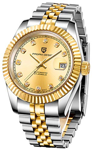 Pagani Design Luxus Herren Mechanische Automatikuhr Japan NH35 Uhrwerk Edelstahl AR Synthetischer Saphir 100m Wasserdicht Elegant Kleid Sport Uhr Datum