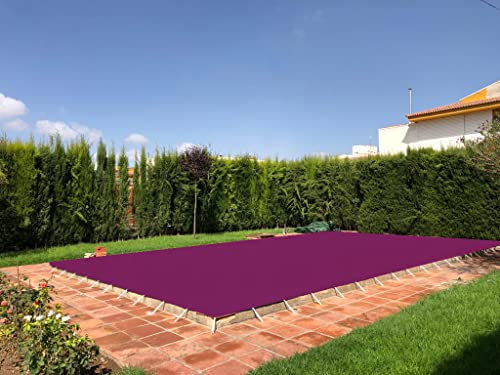 Cobertor o Lona para Piscina | 4 x 9m | con 15cm Extra por Cada Lado (4,3 x 9,3m) | Color Violeta | Fácil de Instalar