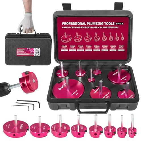 E-cowlboy PVC Pipe Reamer Kit, 8-Piece Set, Fits Standard 1/2 Drills, Includes P3/4, 1-1/4, 1-1/2, 2-1/2, 3, 4