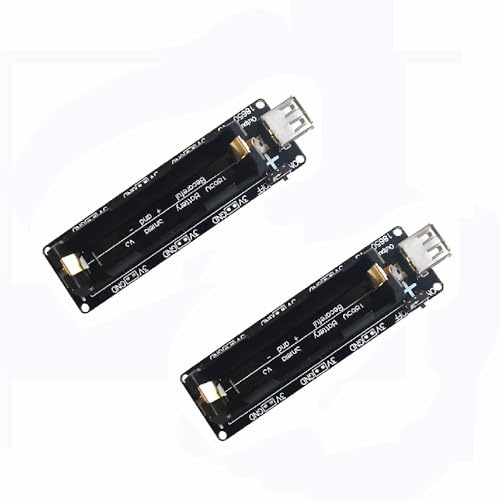 2 Stück Akku-Schildplatine, 5 V – 8 V Micro-USB-Ladegerät, 18650 Batterielade-Schild, Erweiterungsplatine, kompatibel mit Raspberry Pi 3