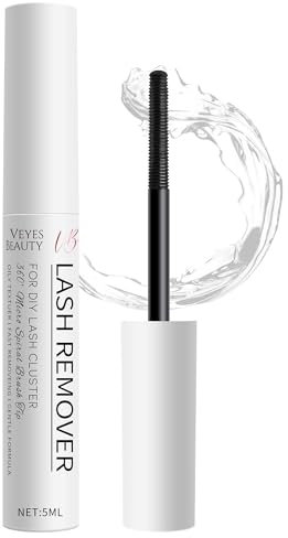 VEYESBEAUTY Lash Remover, Cluster Lash Glue Remover Eyelash Extension Remover Eyelash Glue Remover for False Eyelashes Self-Use Gentle Soothing Non-Irritating Eye Cleanser 5ML (Aluminum Tube)