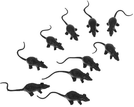 Gogogmee 20 Pcs Simulation Mouse Toy Mice Fake Halloween Rats Cat Toy Mini Simulated Mouse Halloween Trick Prank Props Simulated Small Mouse Models for Joke Trick Horror Fake Rats Black