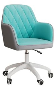 Schreibtischstuhl für Zuhause, Büro, bequemer Stoff, Drehstuhl für Computer, Büro (verbessertes Grau + Blau)