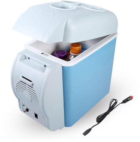 Wizvox Frigo Portable Camping, 7.5L, Voiture 12v,Faible Bruit Frigo Voiture, Fonction Refroidissement Et Chauffage Mini Congelateur, RéFrigéRateur De Voiture pour Voyager