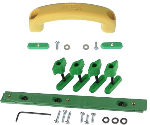 MICROJIG Zeroplay 360 Sled Kit and Matchfit Jig Handle for Table Saw Sleds, Miter Slot, Includes Project Plans and Drill Template for Mounting