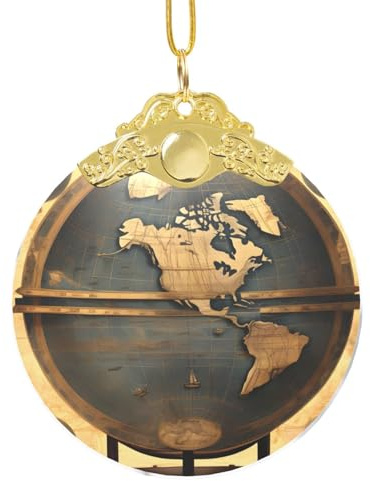 Weihnachtsbaumschmuck aus klarem Glas, antiker Weltkugel-Druck, für Hochzeit, Party, Dekoration, Weihnachtsgeschenke