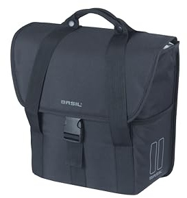 Basil Go Single Bag Shopper - 16L, Schwarz, Wasserabweisend, Ideal für Stadtfahrten, Einkäufe und den täglichen Gebrauch