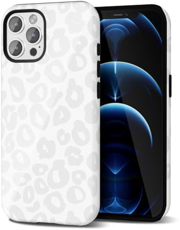 Svanove Cheetah Print Phone Case for iPhone 12 Pro Max Case Girly Trendy Leopard Pattern, Retro Cool Animal Print, Luxury Cute Case for Women, Aesthetic Y2k Hard Shell Plastic, White