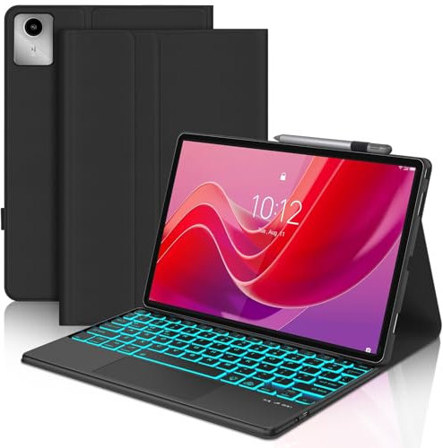 Keyboard Case with Trackpad for Lenovo Tab M11 11, Wireless Detachable Bluetooth Backlit Keyboard with Touchpad and Stand Cover for Lenovo Tab M11 (TB330FU/TB330XU) 11 Inch 2024 Tablet, Black