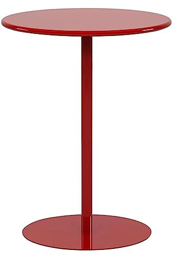 Runder Bistrotisch für drinnen und draußen, Esszimmer, Bar, stabiler Eisensockel, Rot, 40,5 x 50,1 cm