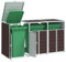 Myheimly Mülltonnenbox Müllbox Mülltonnenverkleidung Mülltonne Mülltonnenbox Müllcontainer Gerätebox Braun,3 Tonnen